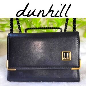 Authentic Dunhill Black Leather 6 Key Ring Holder EXCELLENT CONDITION